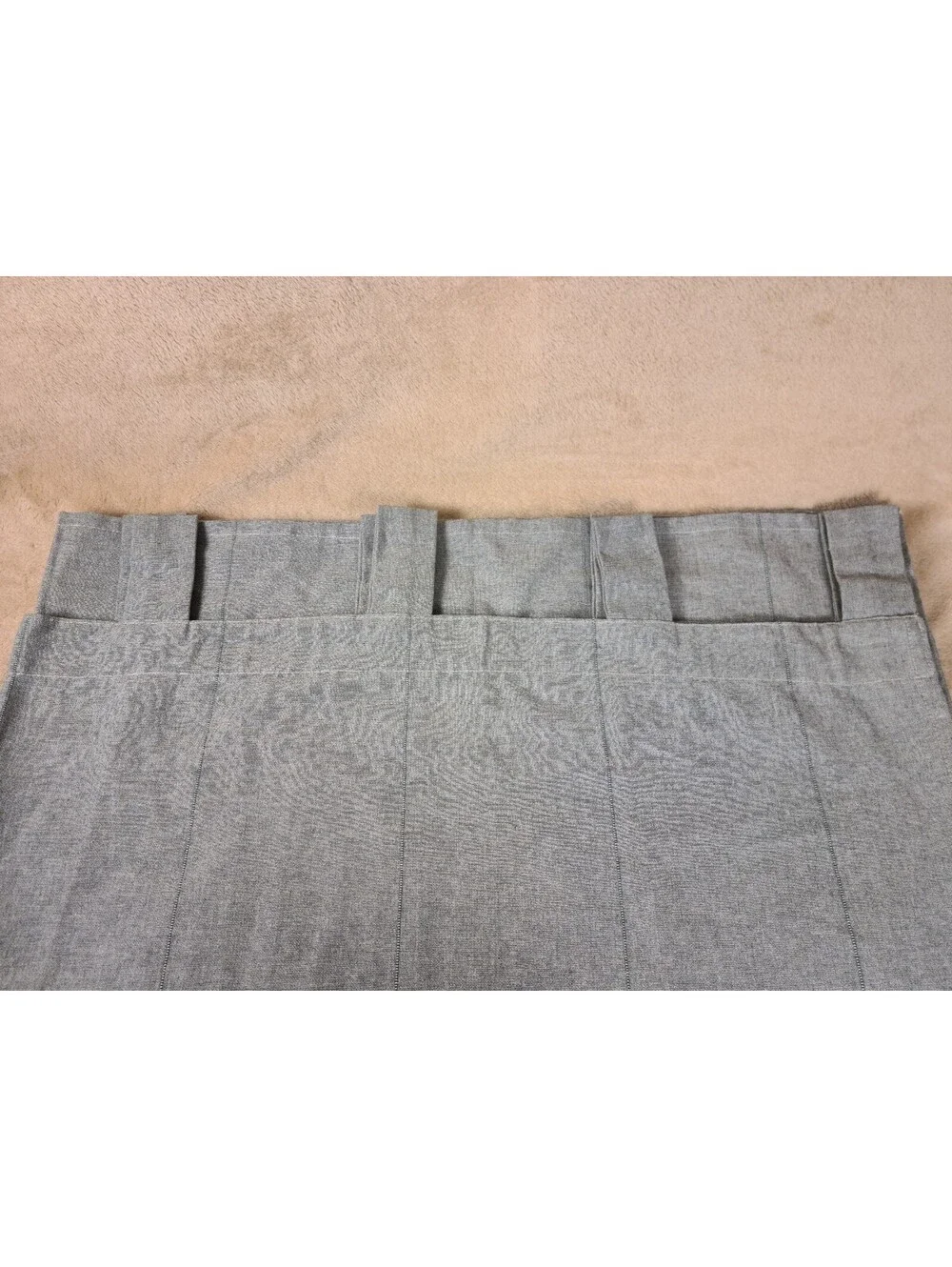 Ikea LENDA Curtain Panels Turquoise Grey Chambray Tab Top 55 x 98”
